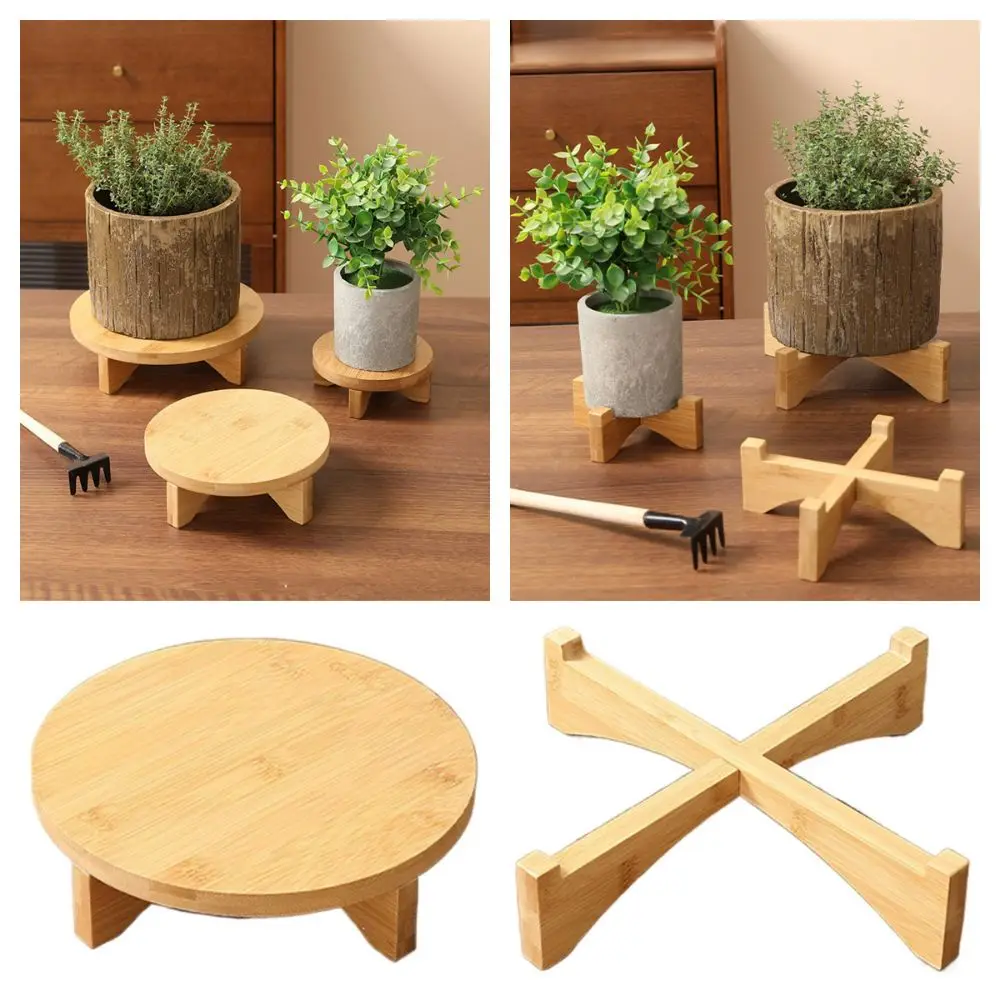 Wooden Bonsai Display Stand Home Decoration Gardening Supplies Flowerpot Holder Desktop Ornament Succulents Organization