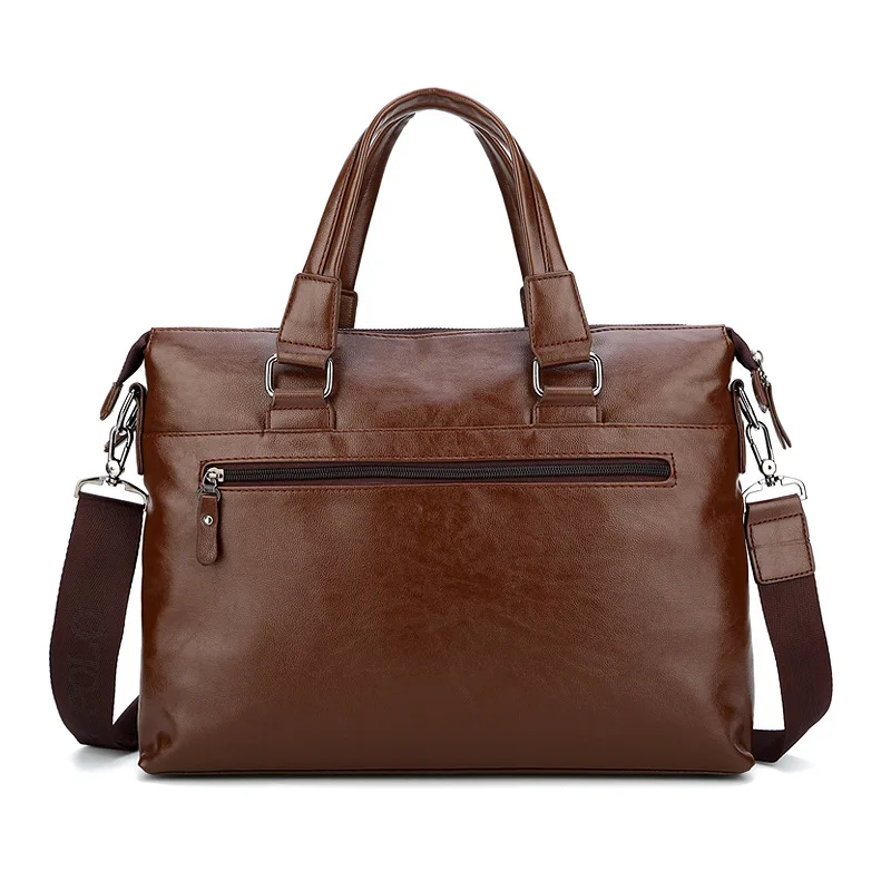 New Fashionable Men's Official Business Handbag, Men's Single-shoulder Horizontal Large-capacity Cross-shoulder Men's Bag