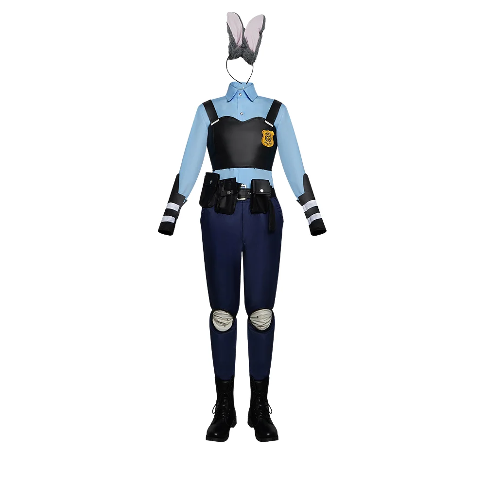 

Judy Costume Sets Cosplay Movie Zoo Police Uniform Halloween Fancy Dress Adult Boys Girls Purim Carnival Party Judy Clothes