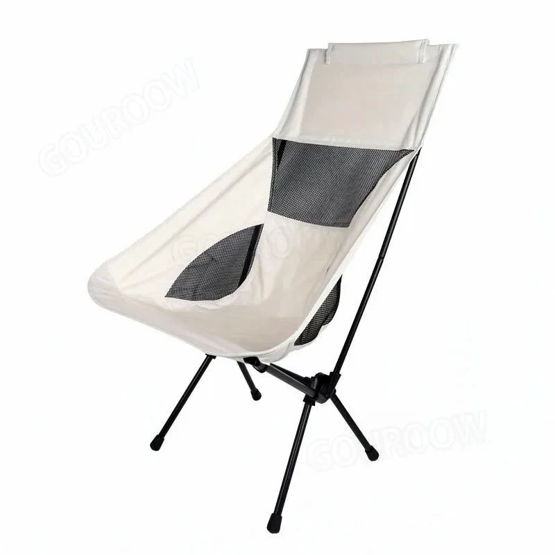 

Camping Portable Folding Moon Chair Outdoor Ultralight Fishing Chair Leisure Beach Chair Thick Steel Pipe Bearing 100KG