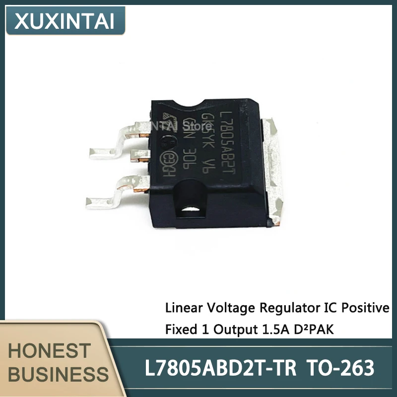 20Pcs/Lot  New Original  L7805ABD2T-TR L7805ABD2T Linear Voltage Regulator IC Positive Fixed 1 Output 1.5A D²PAK  TO-263