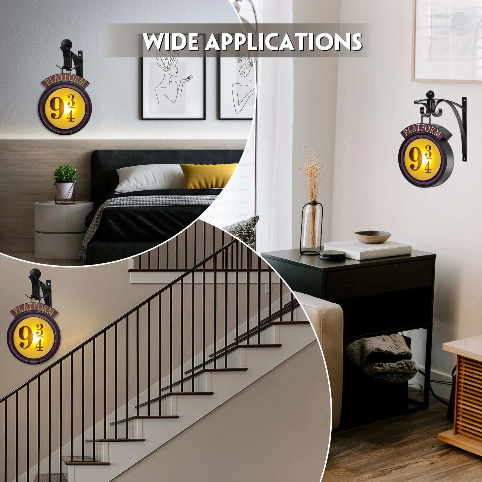 Lampu Malam LED Retro Ajaib Platform Lampu Dinding Gantung Kreatif Lampu Hogwarts 3D Dekorasi Halloween Rumah Harris Hadiah Unik