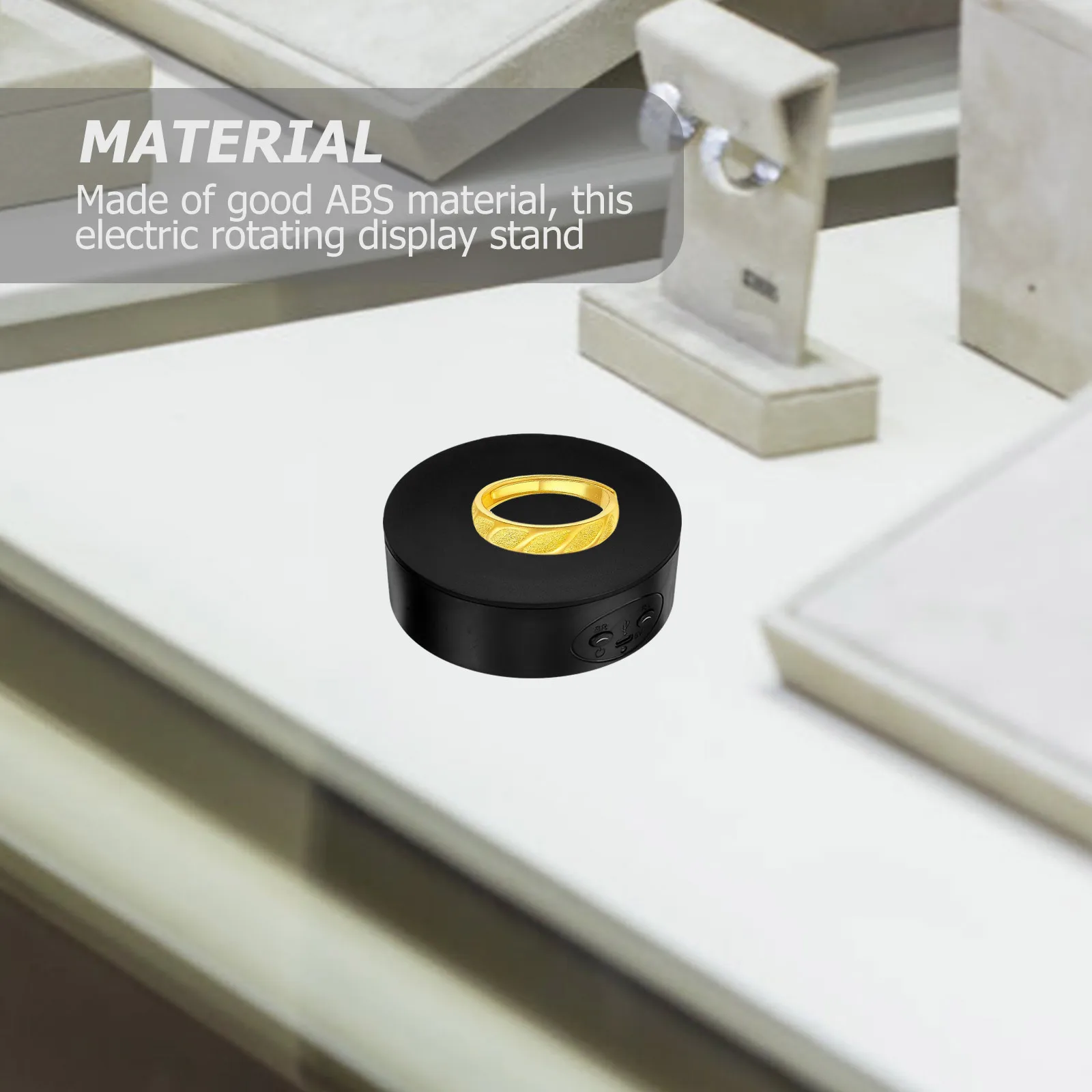 

360 Degree Rotating Display Stand For Jewelry Tumbler Glass Art Photography Prop Electric Turntable Base Compact Abs Showcase