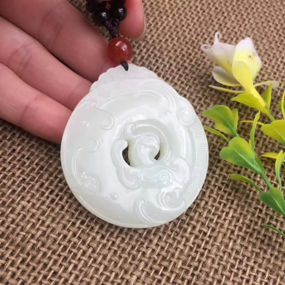 Exquisite Hetian Jade Jixiang Wind Licensing Pendant  Quality Moist Jewelry P0055