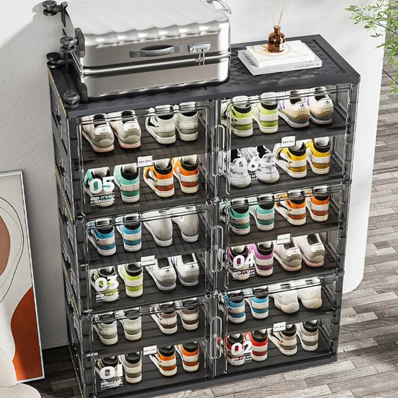

Складной шкаф для обуви без установки, с выдвижной передней панелью, высокий органайзер для хранения обуви