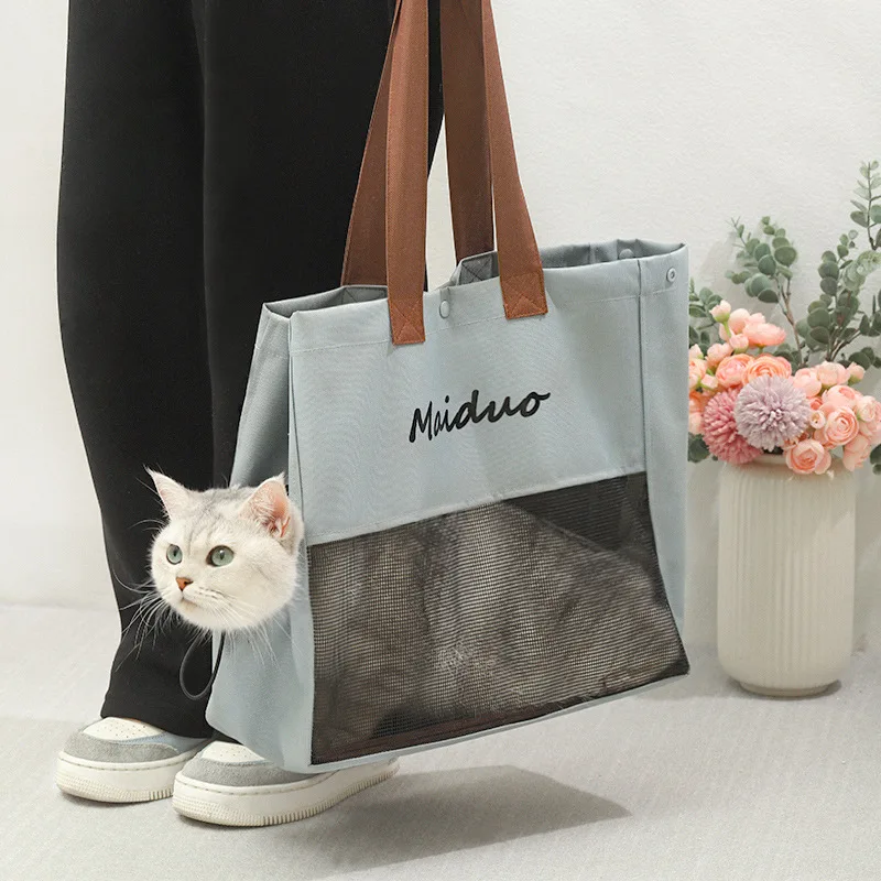 Highland Cow Cat Carrier Canvas Shoulder Bags Portable Breathable Pet Dog Bags Outgoing Camping Travel Carrying Handbags