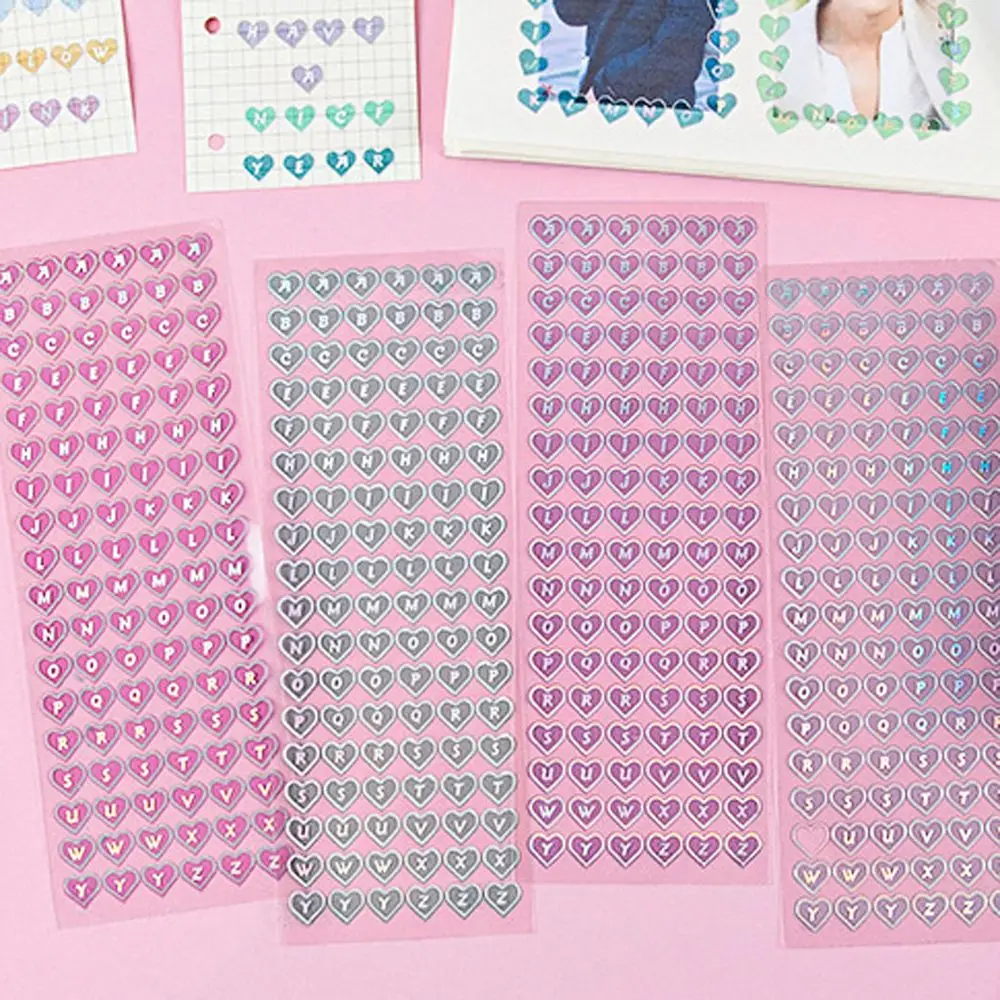 Album Decorative Self Adhesive Journal Bling Heart Letters School Supplies Letters Label Sticker Alphabet Stationery Sticker