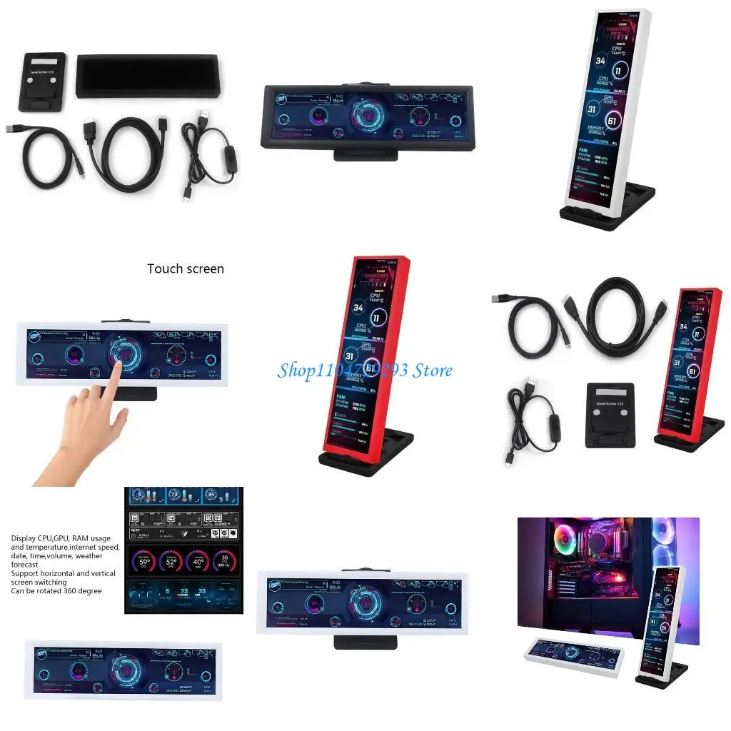 Y2GD USB Screen Monitor 10Point Touches Screen Display for Temperature Memory Display