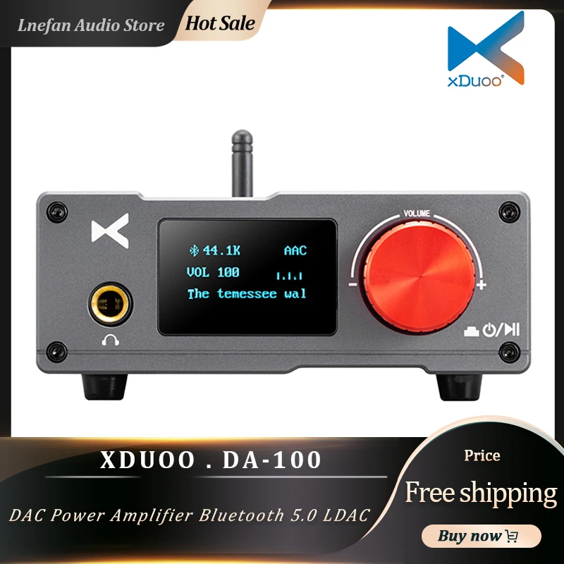 XDUOO DA-100 Power Amplifier 50W*2 TPA3116 Class D USB DAC ES9018K2M HiFi Audio Amplifier Bluetooth 5.0 LDAC Decoding Mini AMP