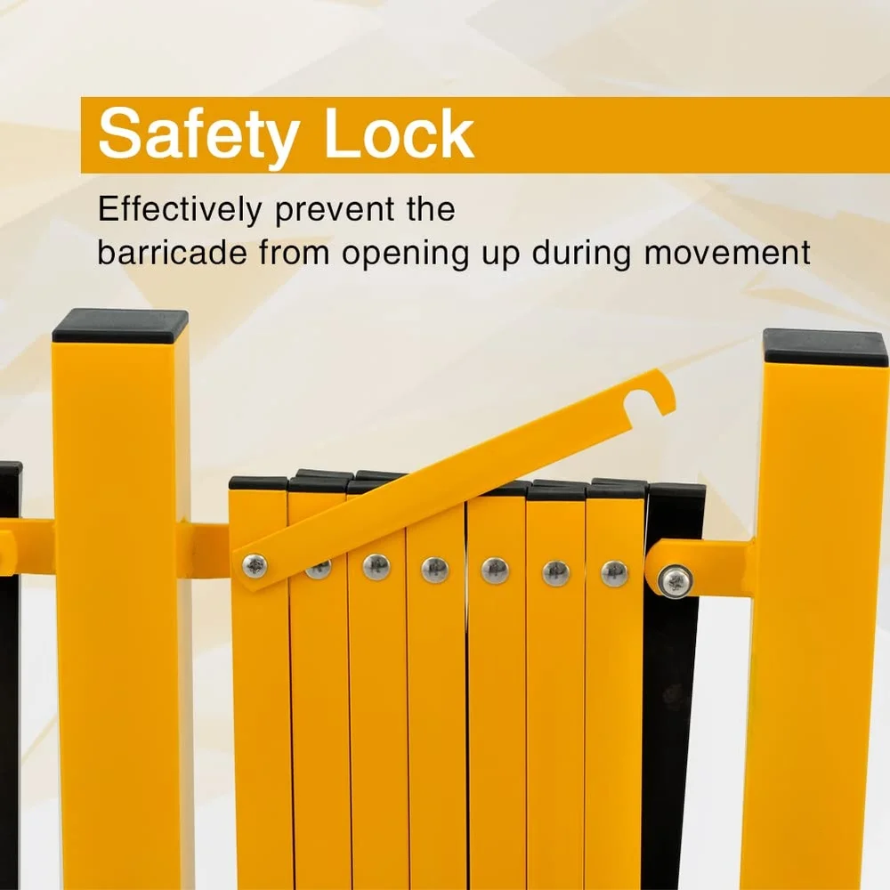 Expandable Metal Barricade Safety Barrier with Casters Portable Traffic Fence Adjustable Mobile Crowd Control Security Solution