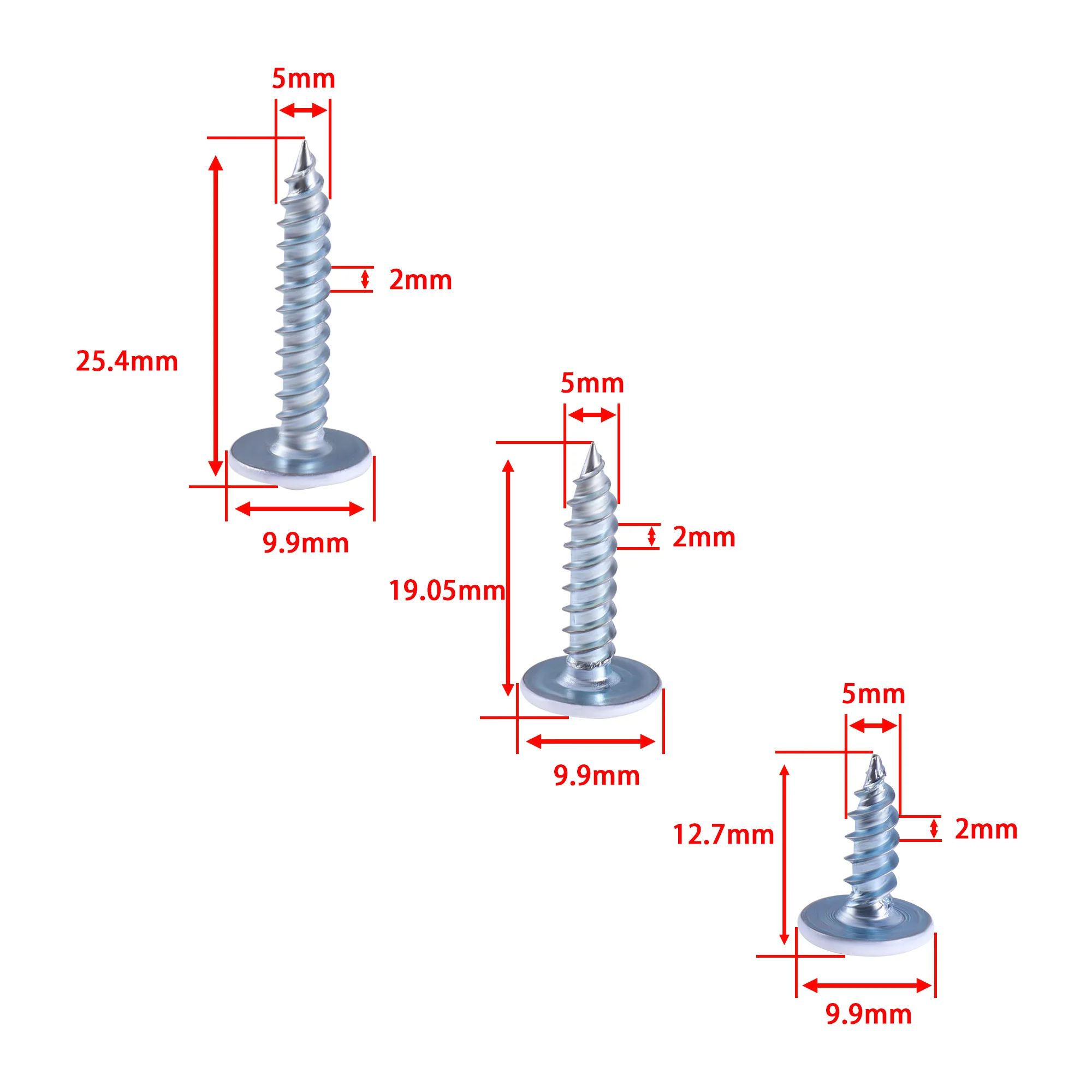 Kruis Zelftappende Schroef M5x1/2 3/4 1 Inch Gebakken Witte Verf Ronde Kop 180 stks/set