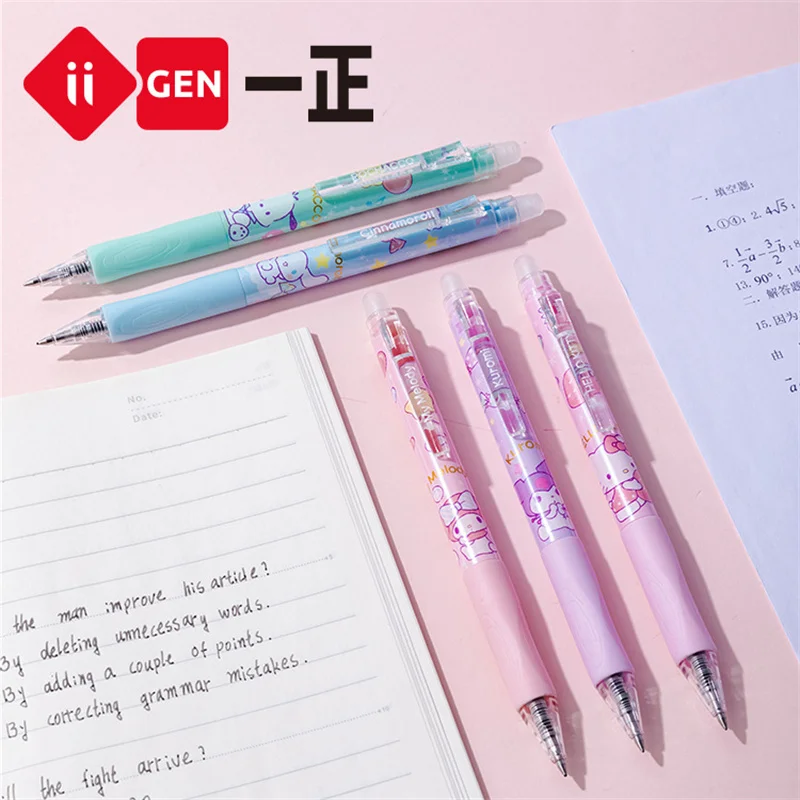 Imagem -04 - Lot Sanrio Melody Pochacco Erasable Press Gel Pen Cute 0.5 mm Black Ink Neutral Pens Promotional Gift Office School Supply 20 Pcs