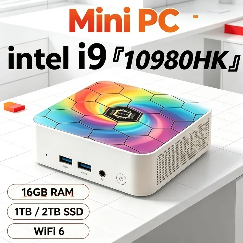 Intel I9 10980HK Colorful Windows 11 Budget Mini PC 16GB RAM 1TB 2TB SSD WIFI6 BT5.2 4K HD Gaming Office Study Library Computer