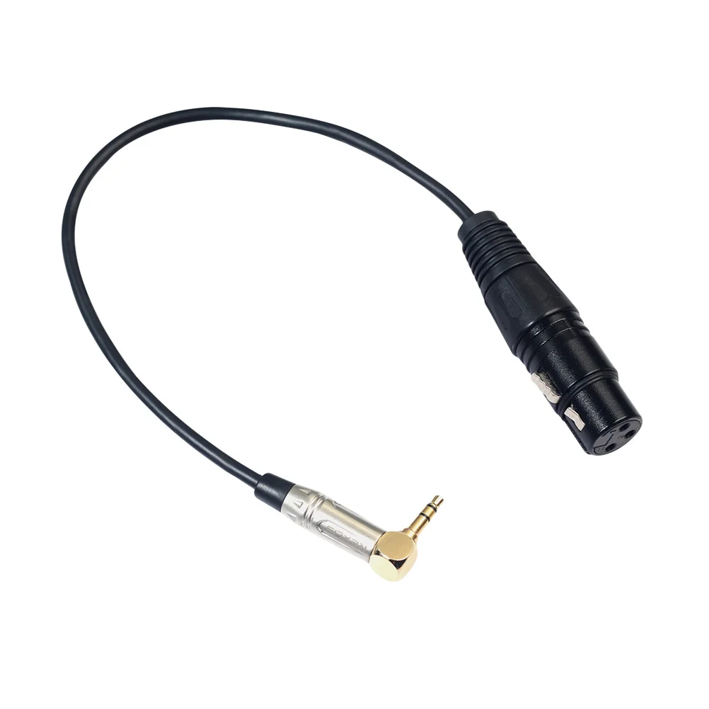 

30Cm 90 Degree 3.5Mm Cable Adapter For Audio Microphone Sound Connector Black Copper Wire Gold Plated Pvc Coated Audio
