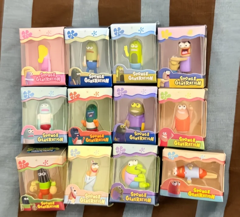 Original SpongeBob Bikini Bottom Bewohner Mini-Bean-Figur Blindbox Hintergrund-Fisch-Puppe Tischdekoration Anime Sammlerstück Geschenk – Detail 2