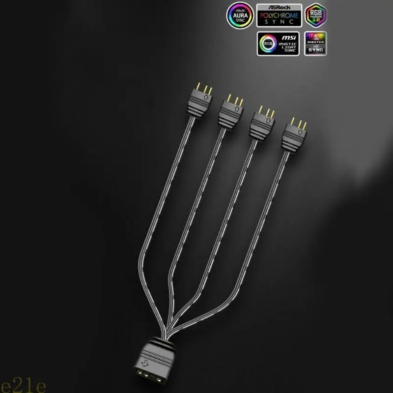 

1 to 4 ARGB Splitter 5V 3PIN PC Motherboard To AURA RGB FAN 3Pin Socket Multi Connectors Cable