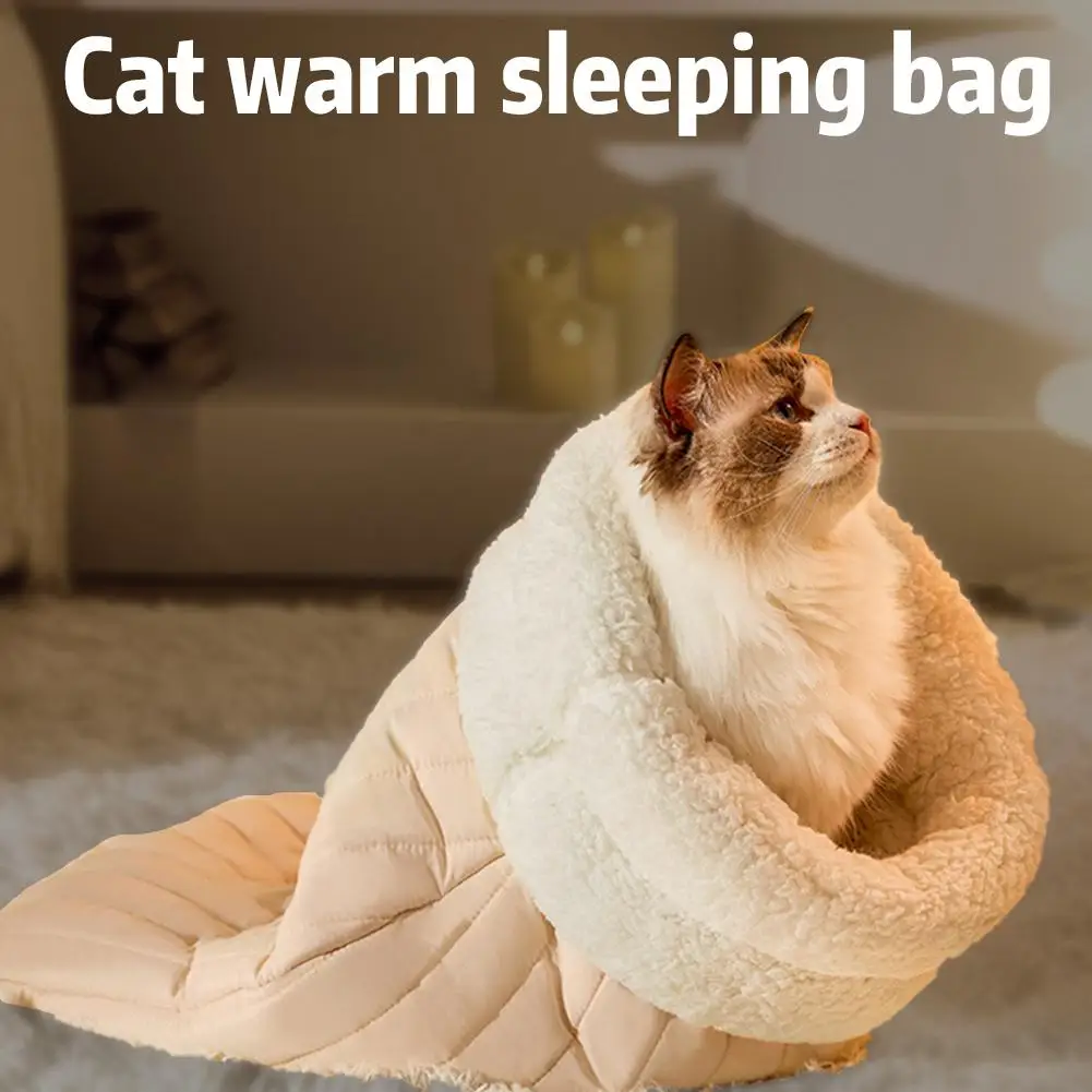 New Creative Pocket Cat Nest Semi-enclosed Pet Sleeping Bag Lambswool PP Cotton Warm And Comfortable Cat Sleeping 44/54cm Bag