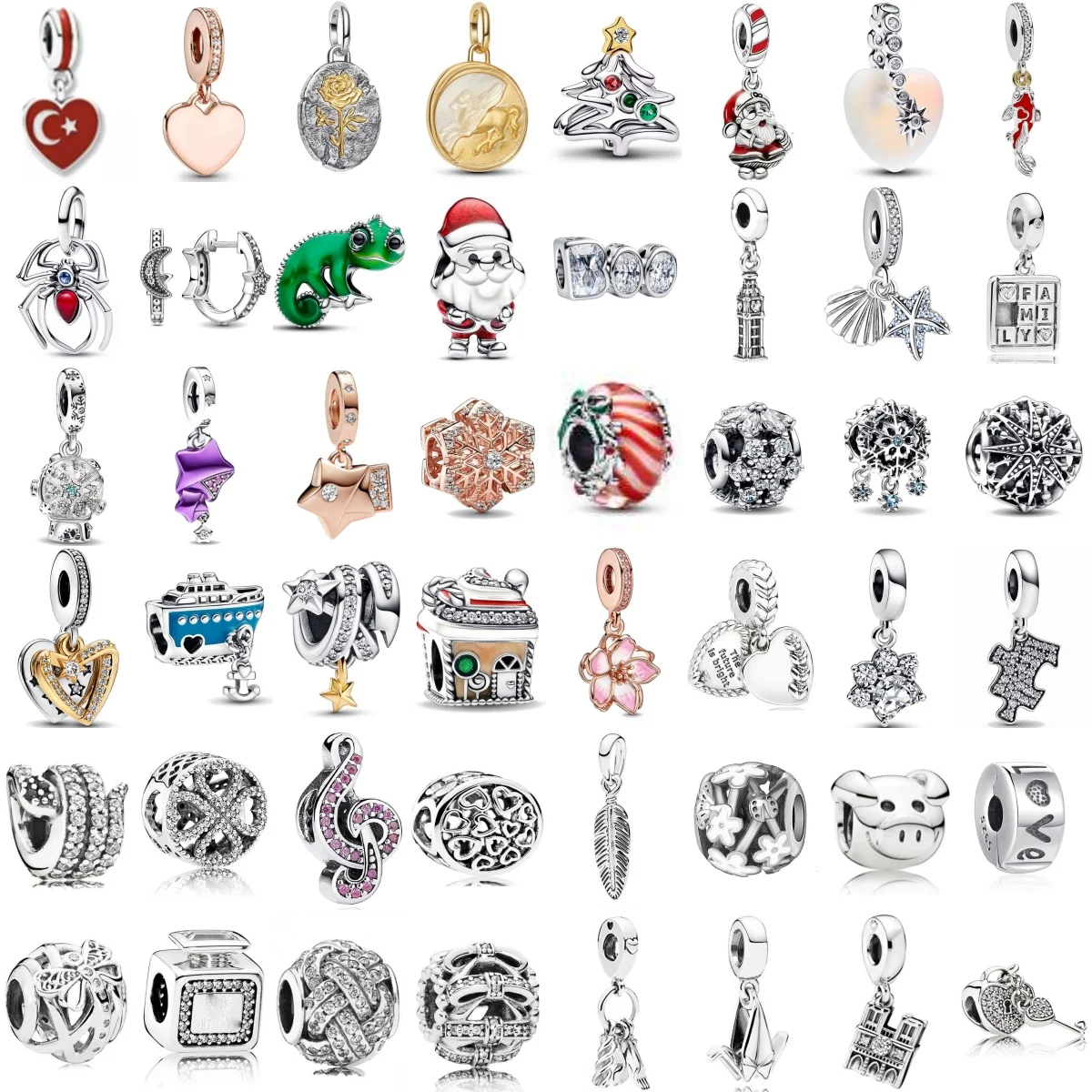 

2025 European New 925 sterling silver Spider Snowglobe Carp pendant charm bead Fit original bracelet women's jewelry for Gift