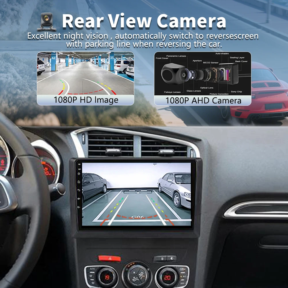 Android 16 Carplay DSP WIF+4G Car Radio GPS Multimedia Player For Citroen C4 C4L DS4 2013 2014 2015 2016 2017 Stereo 360 Camera