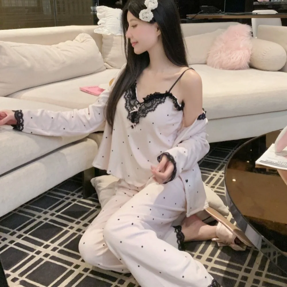 Autumn Winter Sweet Season Island Velvet Sleepwear Women Sexy Sleeve Strap Set Chest Cushion Double sided Thin Velvet Homewear