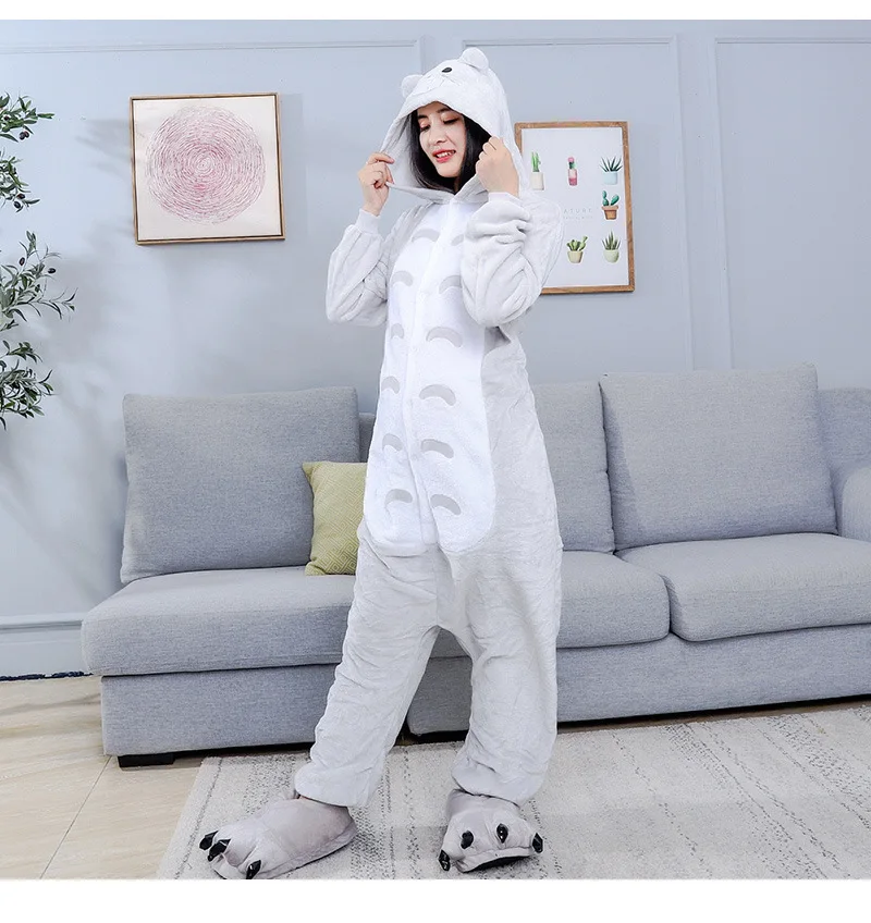 Kigurumi Totoro Cartoon Pajamas Onesies For Adults Women Men Animal Pyjamas Christmas Halloween Cosplay Party Costumes