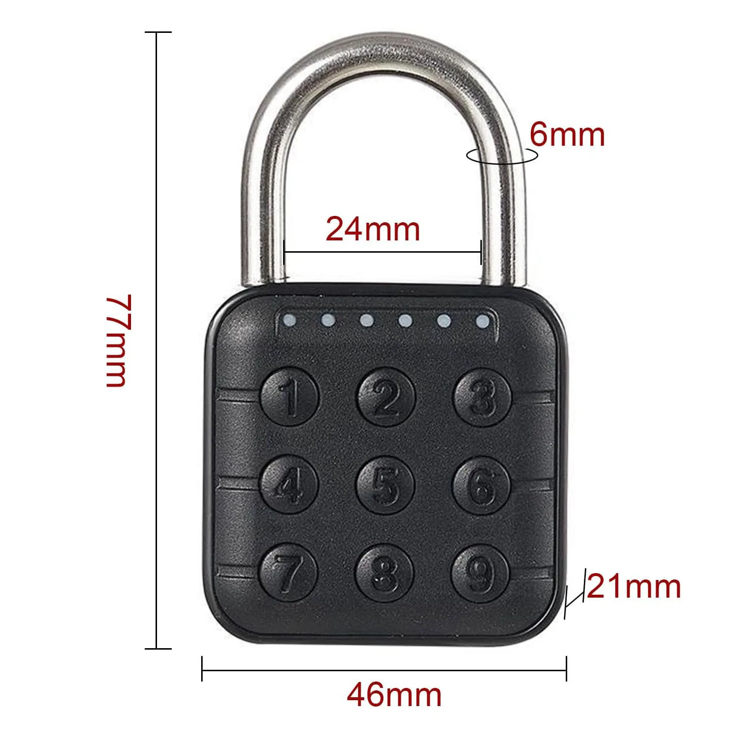 Combination Lock 9 Digit Push Button Padlock 6 Digit Locking Mechanism Lock Aluminum Digital Padlock for Drawer Doors Suitcases