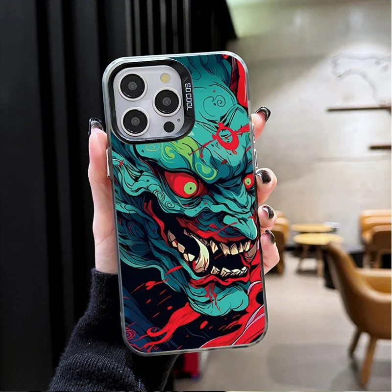 Phone Case for Huawei P30 P40 Mate 30 40 Pro Nova 7 Honor 50 Lens Creative Border Japan Ghost Face Samurai Shockproof Back Cover