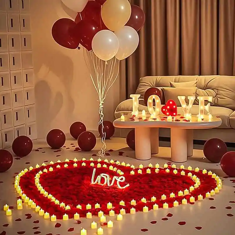 Rose Petal Simulation Decoration Props Proposal Birthday Wedding Atmosphere Setting Hand Thrown Flower Decorations