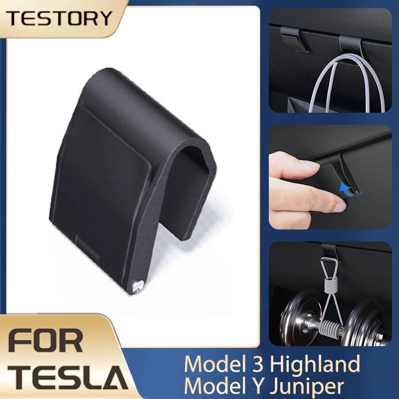 Haken für Tesla Model Y Juniper 2025 2026 Zubehör Handschuhfach Versteckter Hakenclip für Tesla Model 3 2024-2026 Highland Zubehör