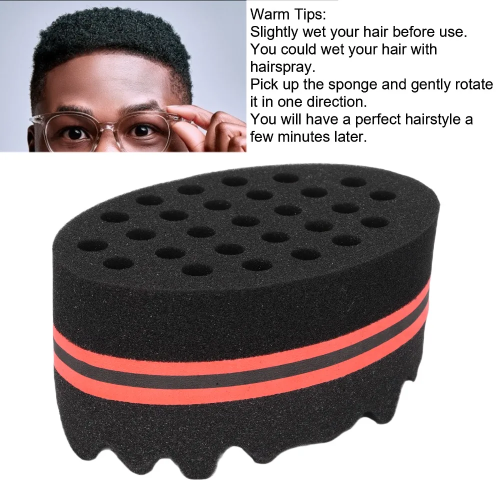Big Holes Hair Sponge Brush Double-Sided Easy to Use Twist Hair Sponge Durable Professional Curling Sponge Glove Home Use