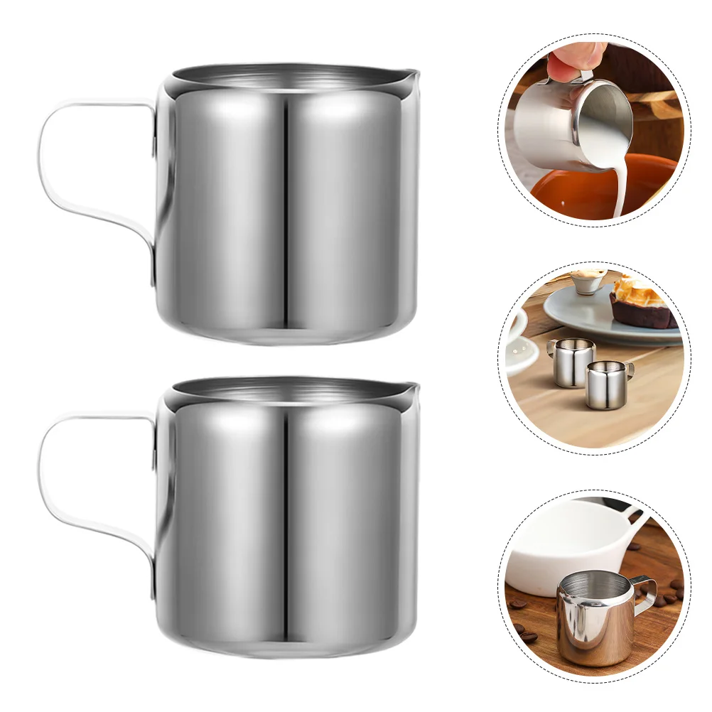 

3Pcs Stainless Steel Milk Frothing Jugs Multifunctional for Mixing Coffee Melting Chocolate Tool