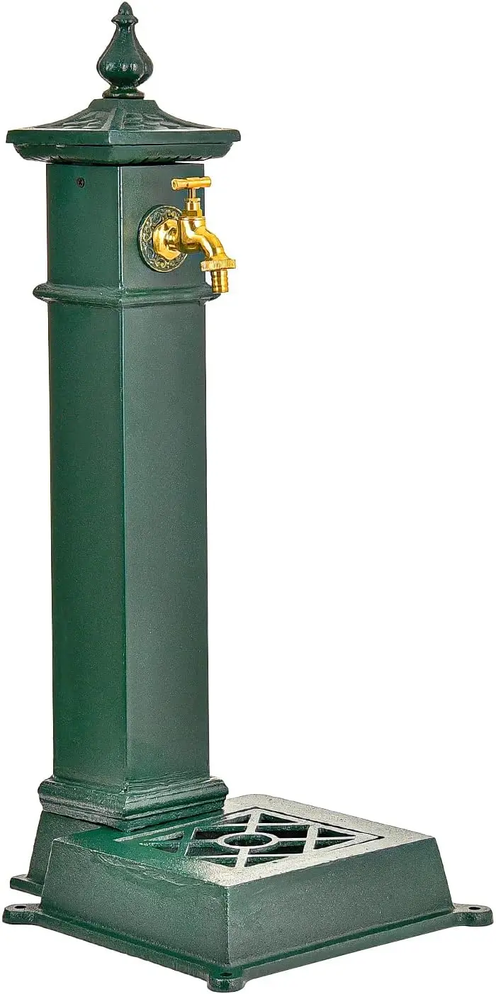 

Cast Iron Outdoor Water Column with Faucet, Freestanding Floor Mounted Hydrant Water Tap, Decorative Fountain with Fauce