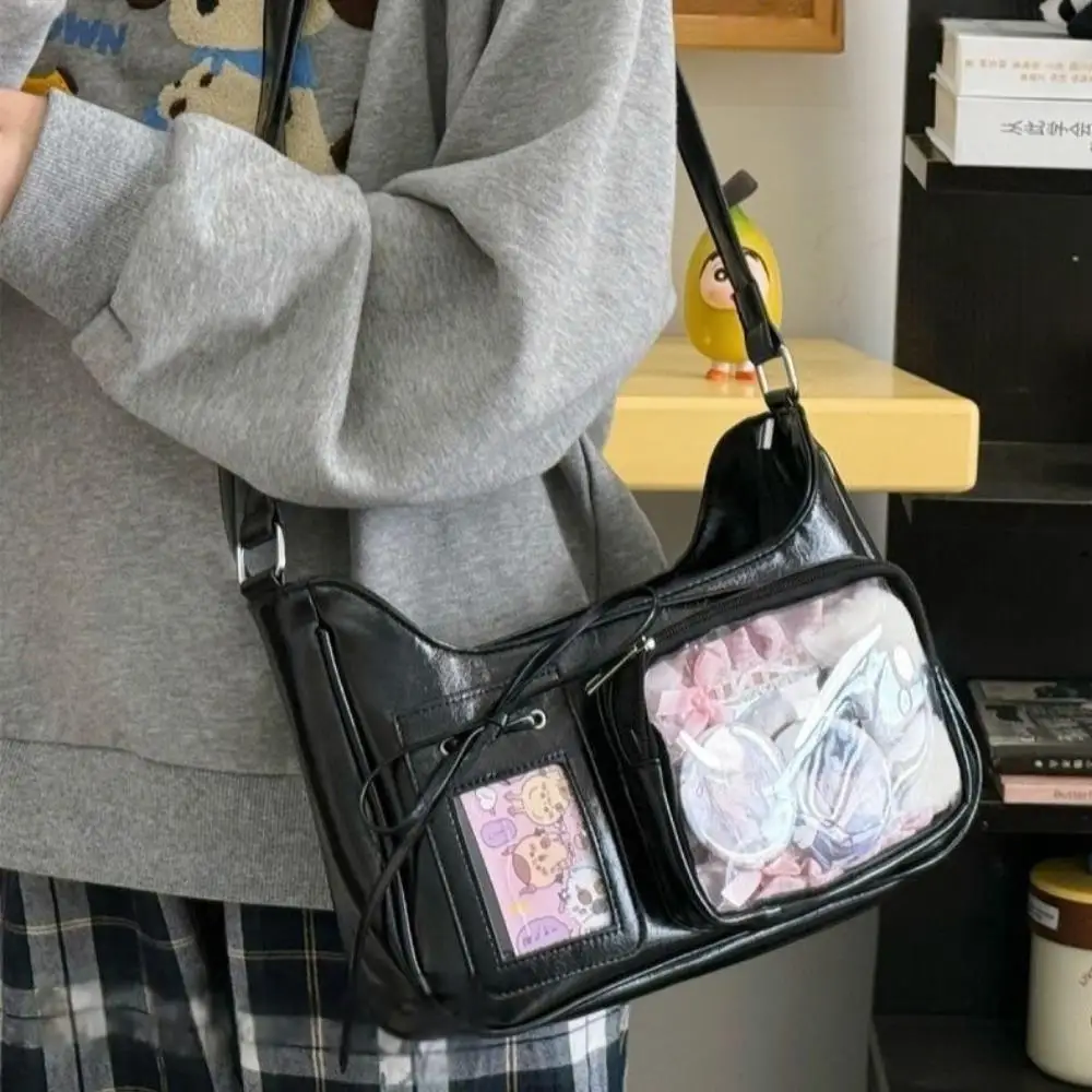 Y2K Bow Ita sac bandoulière sac de douleur sac à fermeture éclair enfants Harajuku sacs à bandoulière japon sacs à bandoulière étudiants sacs à main à bandoulière