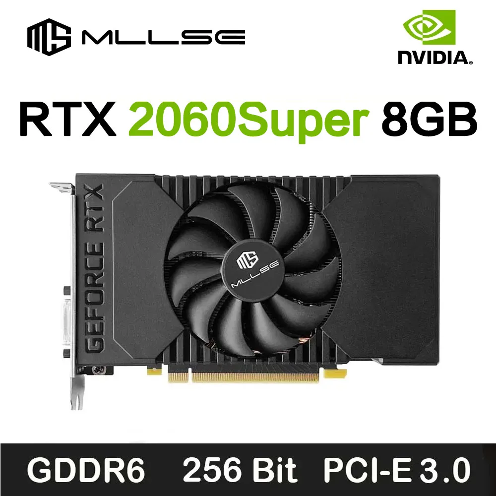 بطاقة رسومات Mllse-NVIDIA RTX سوبر للألعاب ، سوبر 8 جيجابايت ، 2176SP ، GDDR6 GPU ، 256 بت ، RTX2060 ، 8g ، كمبيوتر مكتبي ، فيديو ، مكتب