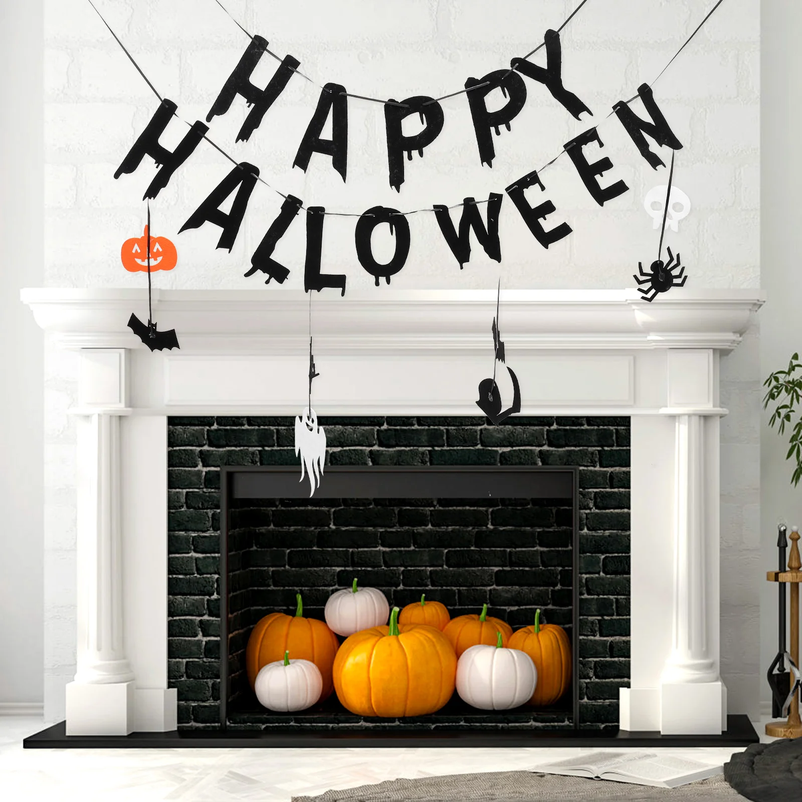 

Halloween Banner Nonwoven Party String Flag Decoration for Indoor Outdoor Home Office Safe Festive Garland nament