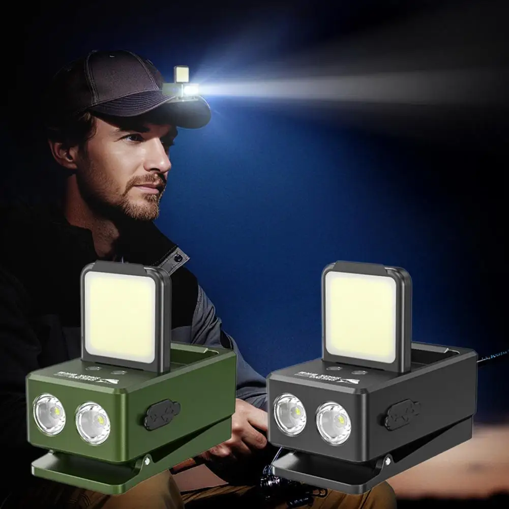 Ultra brilhante mini cob cabeça lâmpada recarregável led clipe na tampa luz chapéu à prova dwaterproof água lanterna farol para pesca acampamento