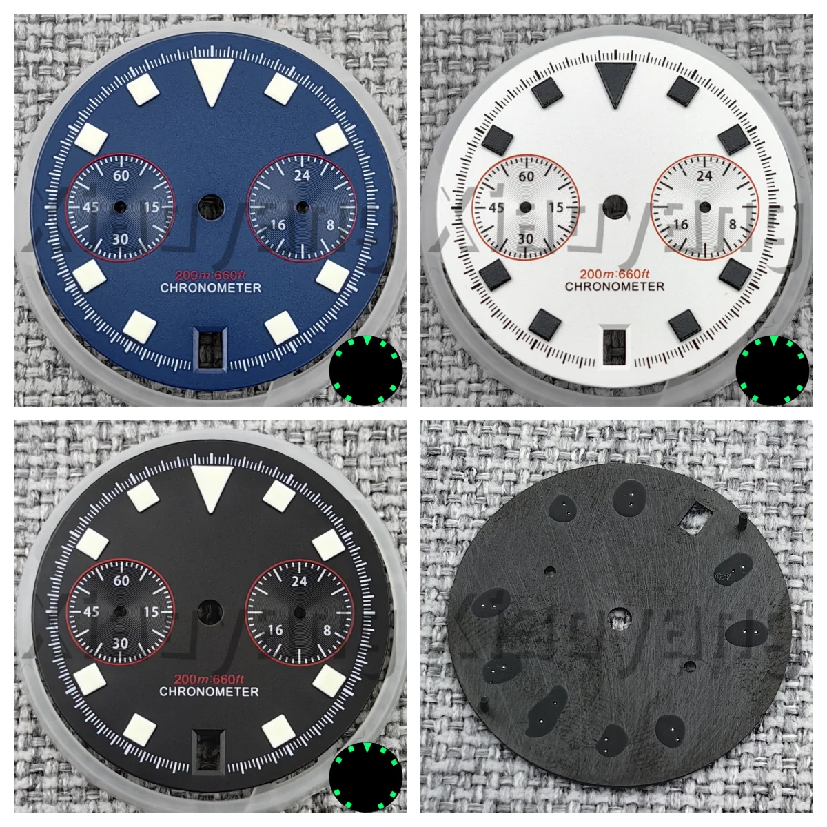 

30 мм синий/белый/черный Pelagos FXD хронограф Cyclist VK64 циферблат часов с C3 зеленый светящийся механизм VK64 аксессуары для часов