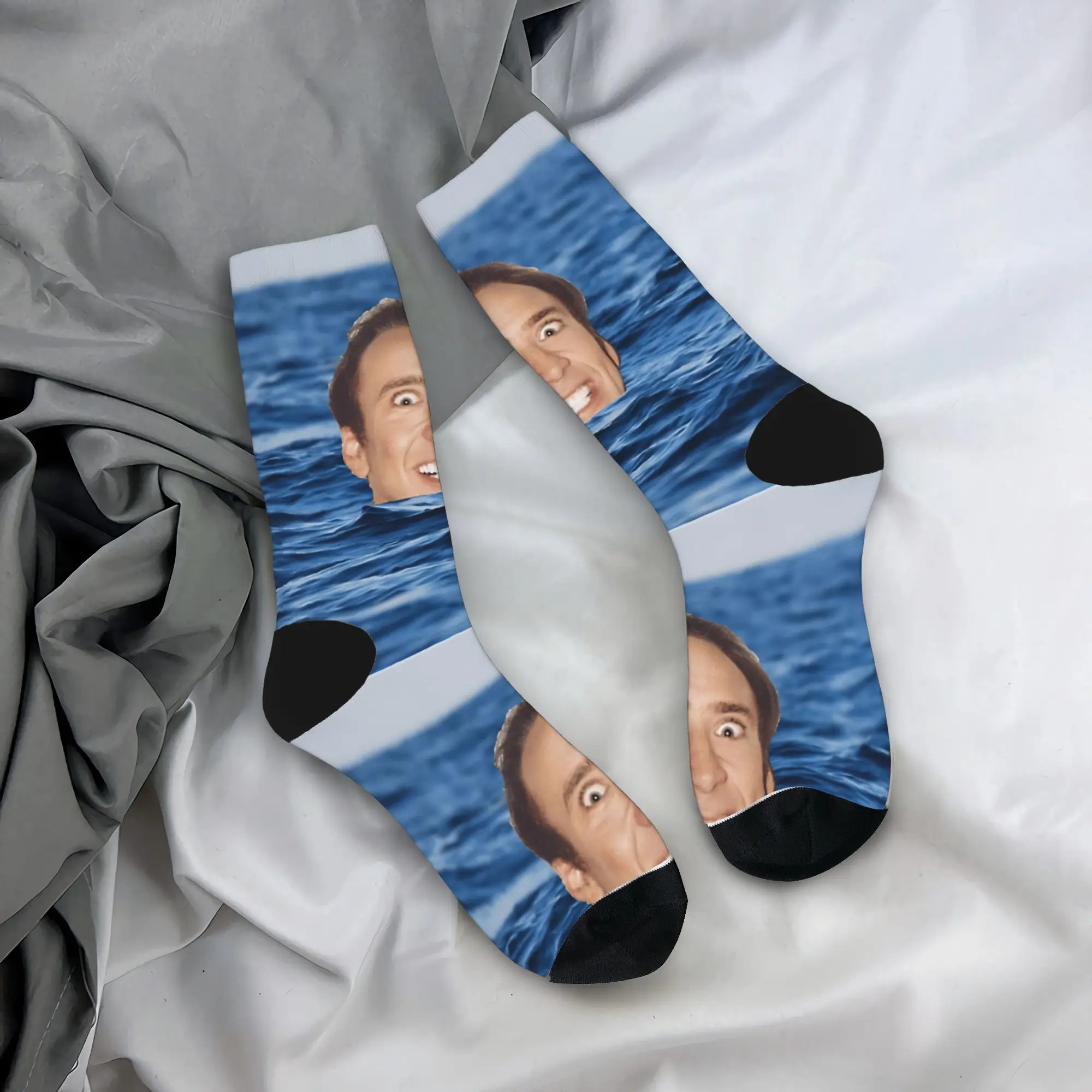 Women Men Socks N-Nicolas Cage  Stockings Non-Slip Warm Soft Socks Spring Fashion Printed Skateboard Socks