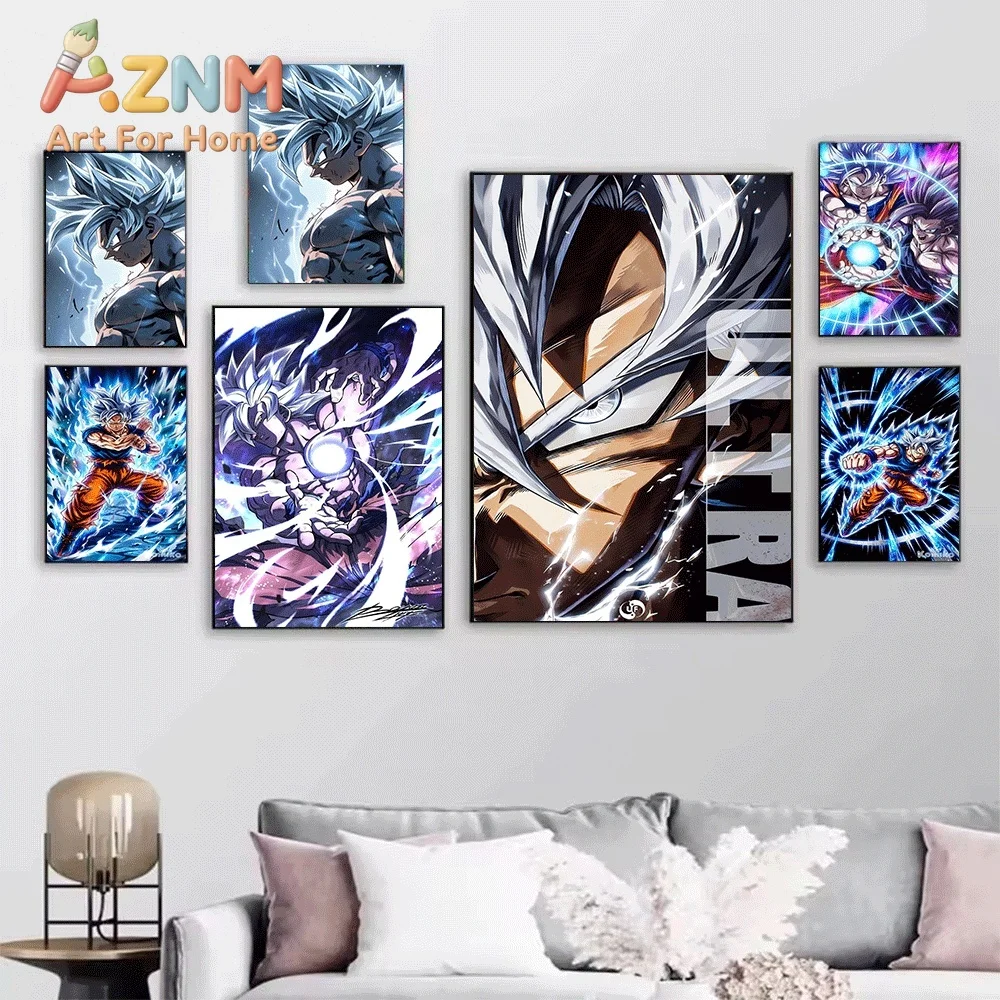 Dragon Ball Super Anime Canvas Wall Art No Frame Goku Super Saiyan Blue Ultra Instinct Print Painting Home Bedroom Living Room