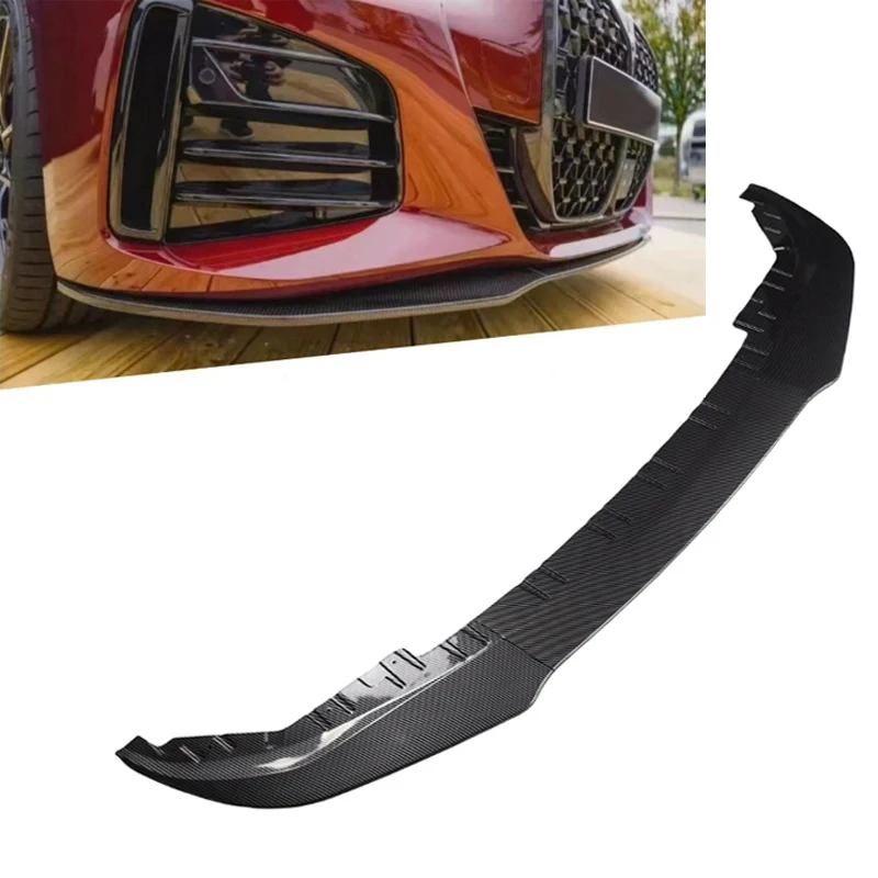 Car Front Bumper Lip Splitter Spoiler For BMW 4 Series G24 G26 4 Door 430i 440i i4 Gran Coupe 2021-2024 ABS Gloss Black