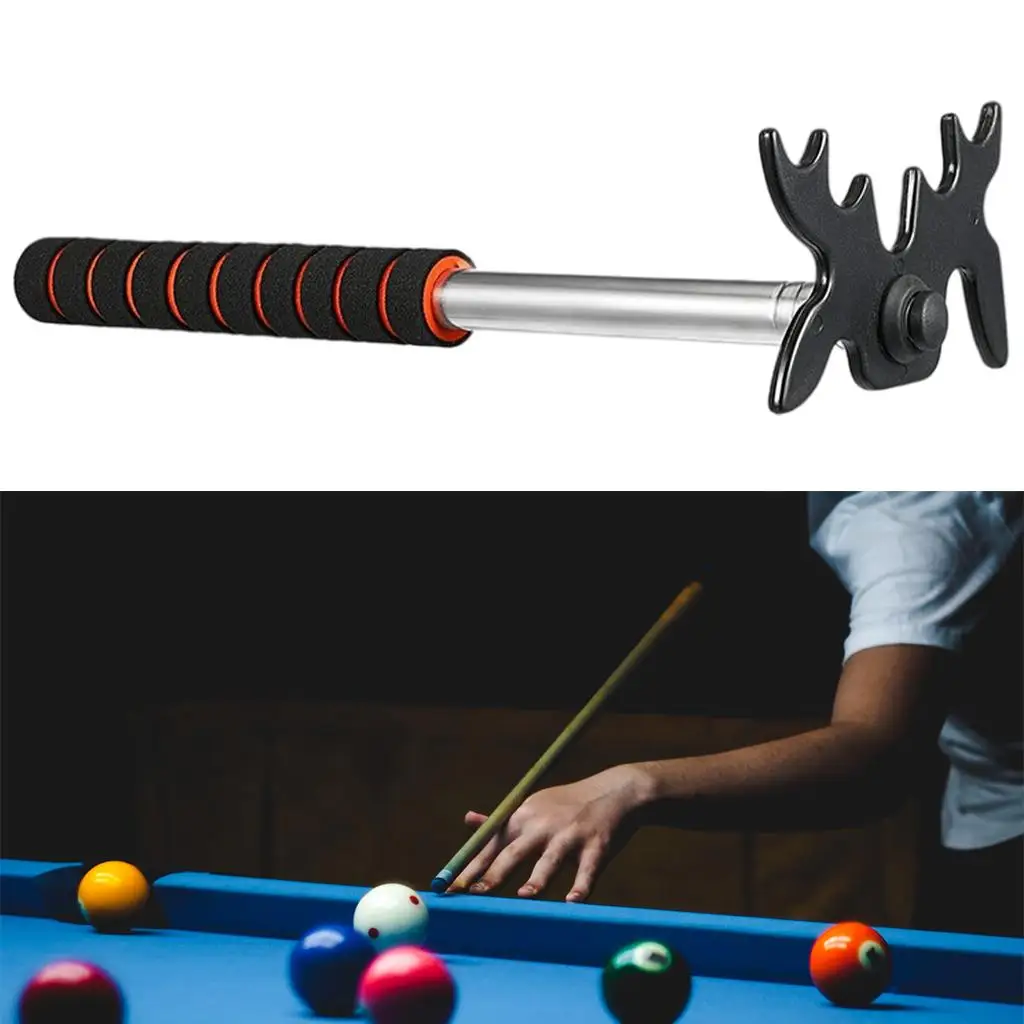 แบบพกพาบิลเลียดสระว่ายน้ํา Cue Stick สะพานหัว Telescopic อุปกรณ์เสริมที่ถอดออกได้