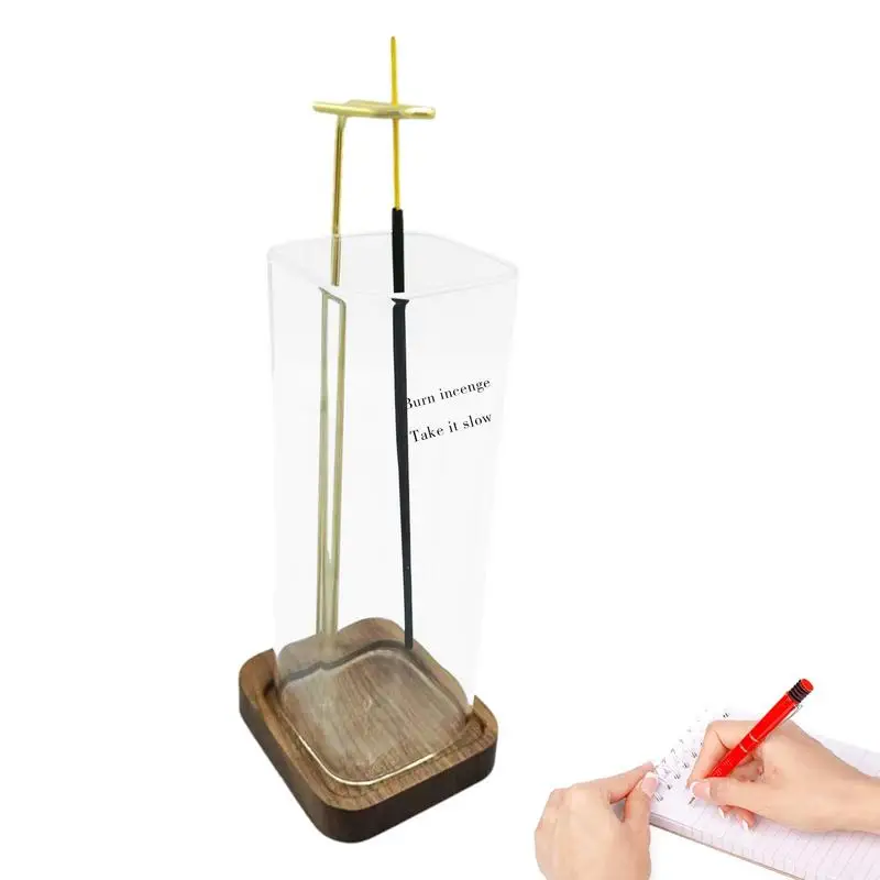 Wooden Incense Holder Anti-Ash Incense Burner With Detachable Glass Ash Catcher Aromatherapy Tool For Yoga Spa Meditation Zen