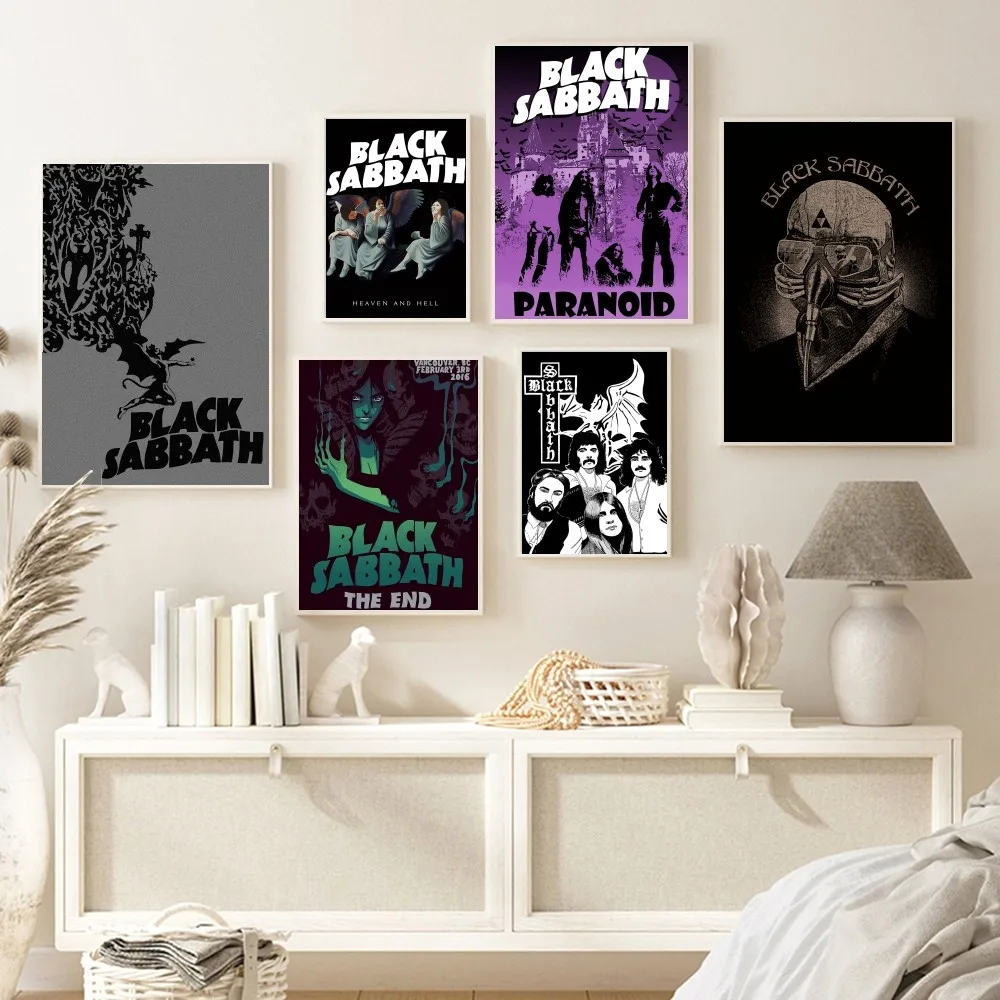 Band B-Black Sabbath Poster Decorative Painting Bedroom Bedside Wall Sticker Living Room Cafe Entrance Mural Home Decoration