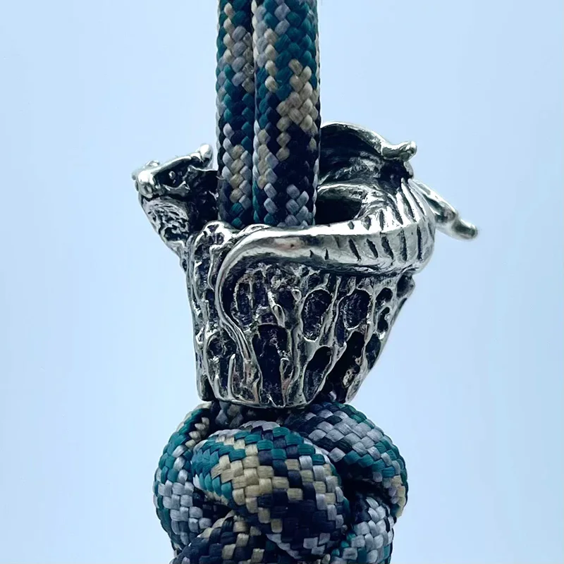 Brass Rock Climbing Dinosaur Knife Bead DIY Paracord Woven Bracelets Accessories Outdoor EDC Tool Umbrella Rope Lanyard Pendants