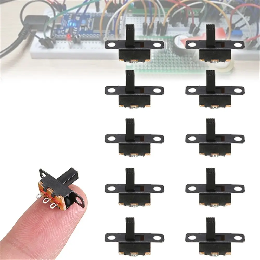 Small DIY Power Black Miniature Slide SPDT ON-Off Switches Toggle Electrical Component Switch