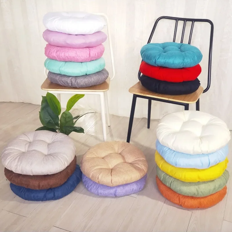 Office Chair Cushion Thicken Round Linen Seat Cushions For Back Pain Home Decor Decorative Outdoor Garden Cushions for Sofa