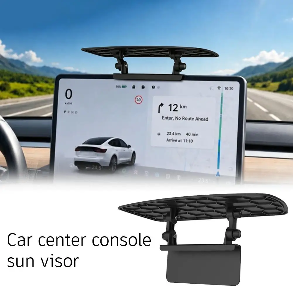 Car Center Control Screen Sun Visor Anti Glare GPS Navigation Sun Shade Heat Resistant Adjustable Dashboard Display Sun Shield