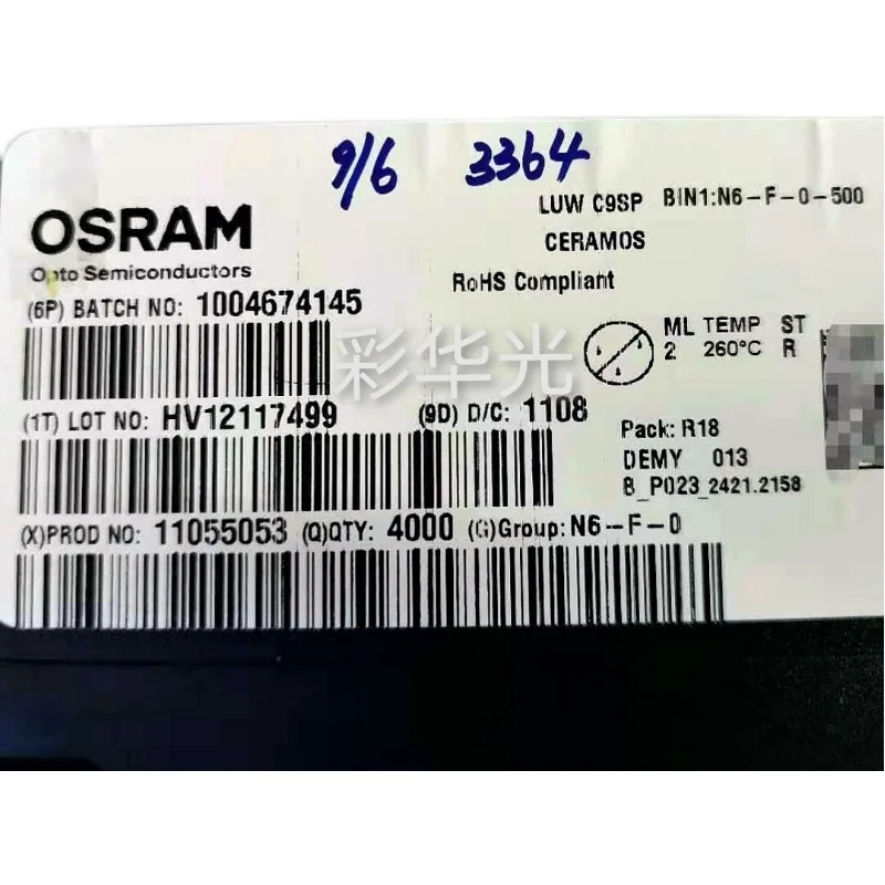 10 stuks / LUW C9SP-GAHB-58-Z High Power 2016 Flash Wit 500MA