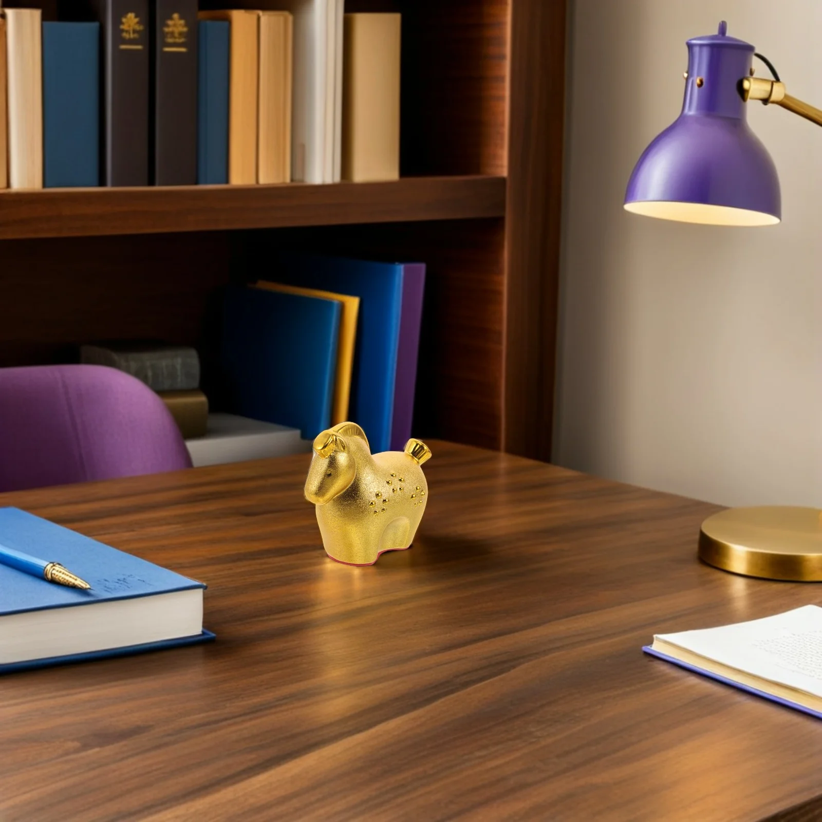 

Gold Ceramic Horse Ornament 2026 Spring Festival Mascot Small Running Horse Sculpture for Desk Shelf Living Room Office Tabletop