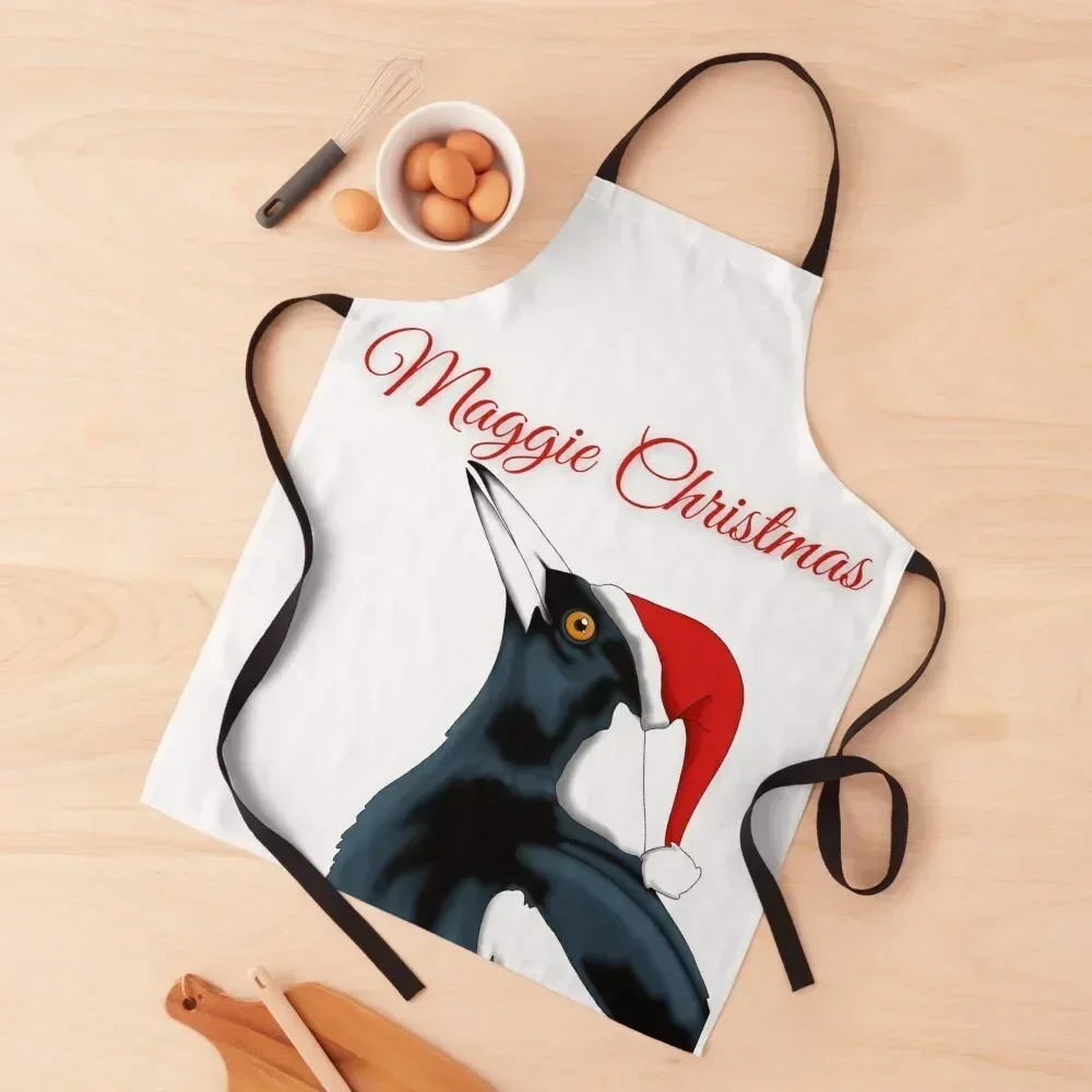 

Maggie Christmas' Magpie Christmas Art Apron cook wear For Hairdresser for kitchen useful christmas kitchen Apron